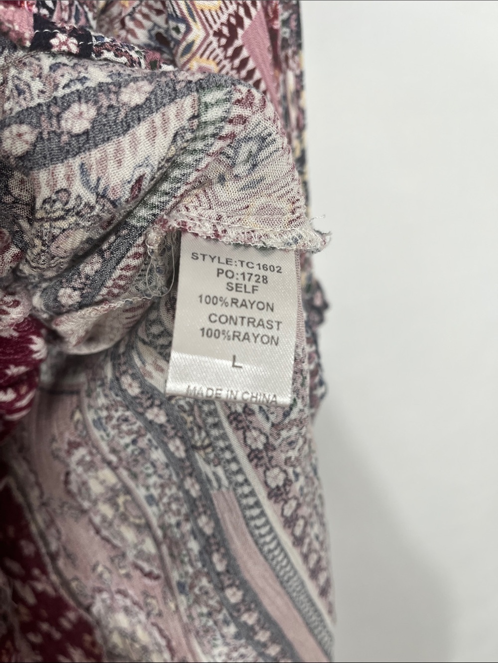 GIGIO Burgundy and Pink Asymmetrical Patchwork Dress - Picture 8 of 9